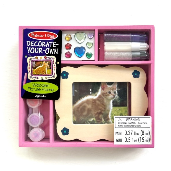 NEW Melissa & Doug Wooden Picture Frame Kit Decorate Your Own Kids Art Project - Picture 1 of 10